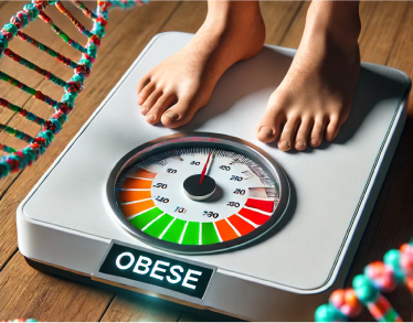 Scale showing obesity measurement